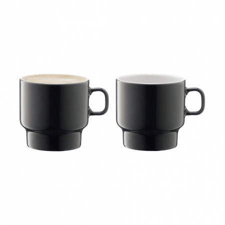 Набор из 2 чашек для флэт-уайт кофе Utility, 280 мл, серый