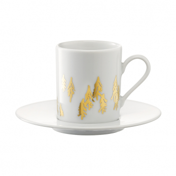 Набор из 2 чашек для кофе с блюдцами Fir Metallic, 100 мл