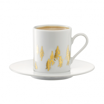 Набор из 2 чашек для кофе с блюдцами Fir Metallic, 100 мл