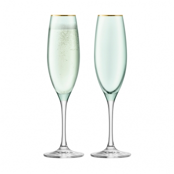 Набор из 2 бокалов флейт для шампанского Sorbet, 225 мл, зелёный